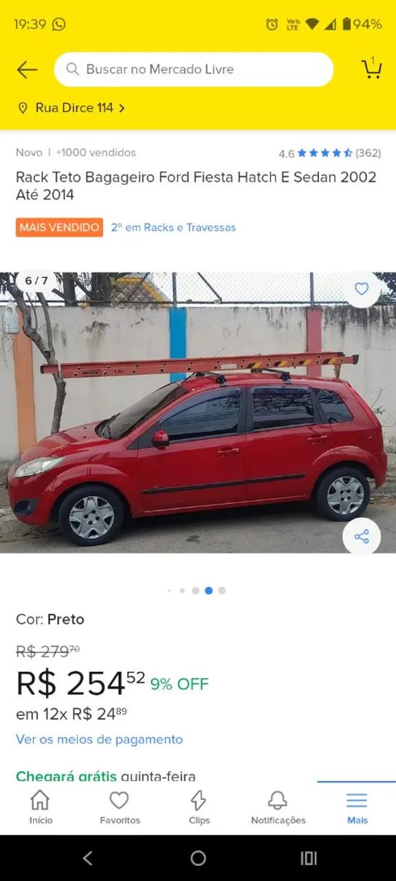 Rack de Teto para Ford Fiesta Hatch E Sedan 2002-2014 - Foto 4