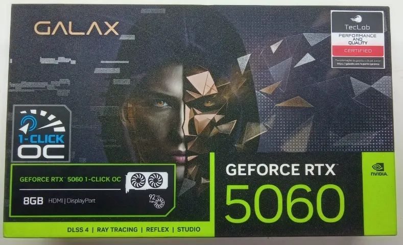 Placa de vídeo RTX5060 - Galaxy - G-Force - Lacrada - 8GB 