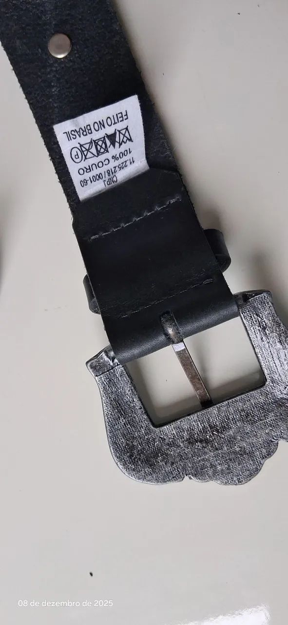 Cinto de couro preto  - Foto 5