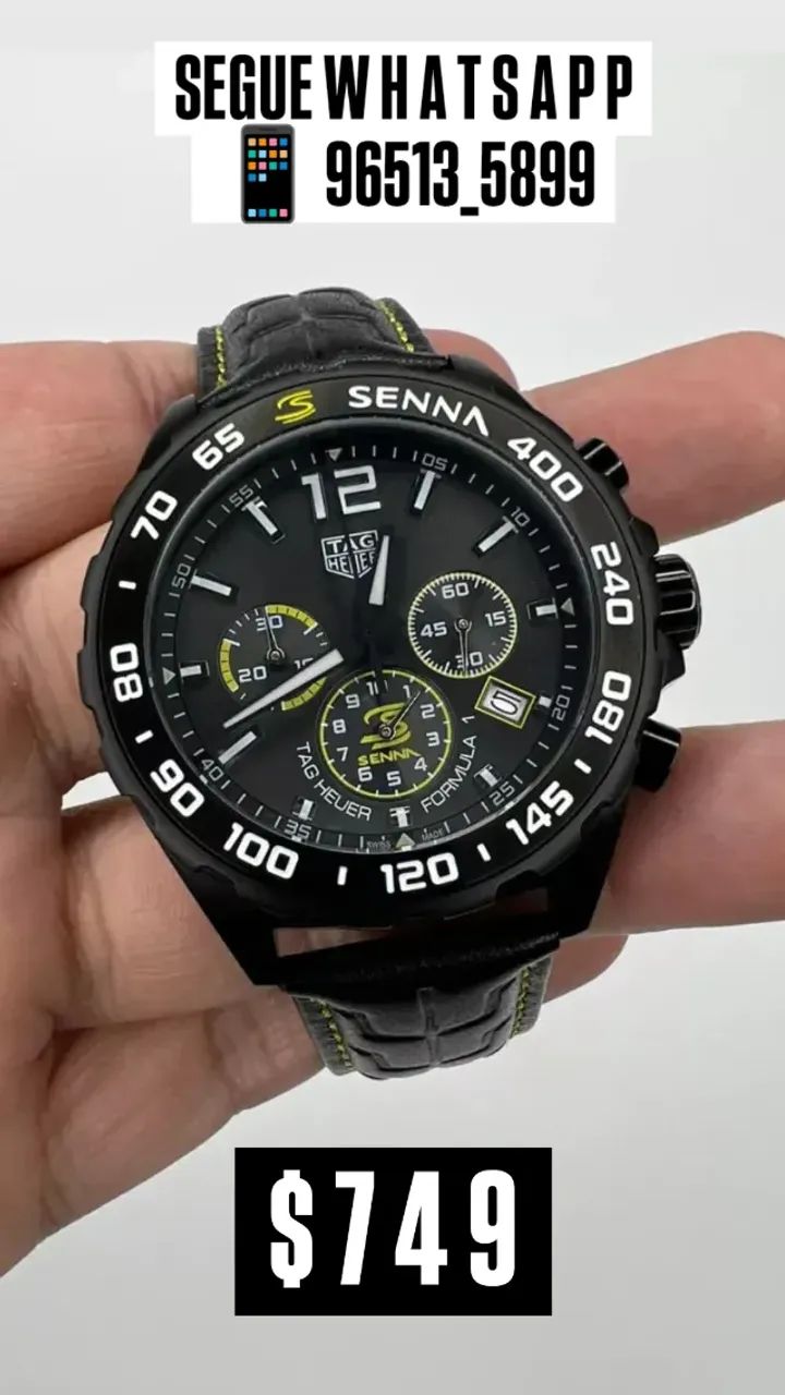 Relógio TAG HEUER SENNA MULTIFUNCIONAL PULSEIRA DE COURO  - Foto 3