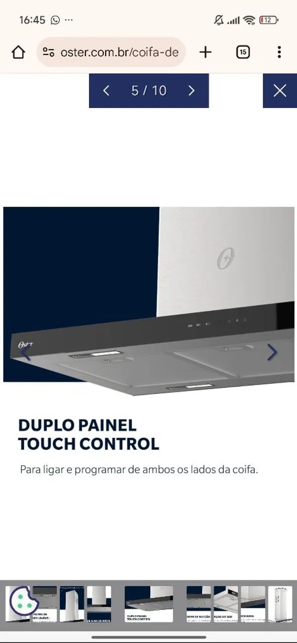 Coifa de Ilha Oster 90cnt Duplo Painel - Foto 4