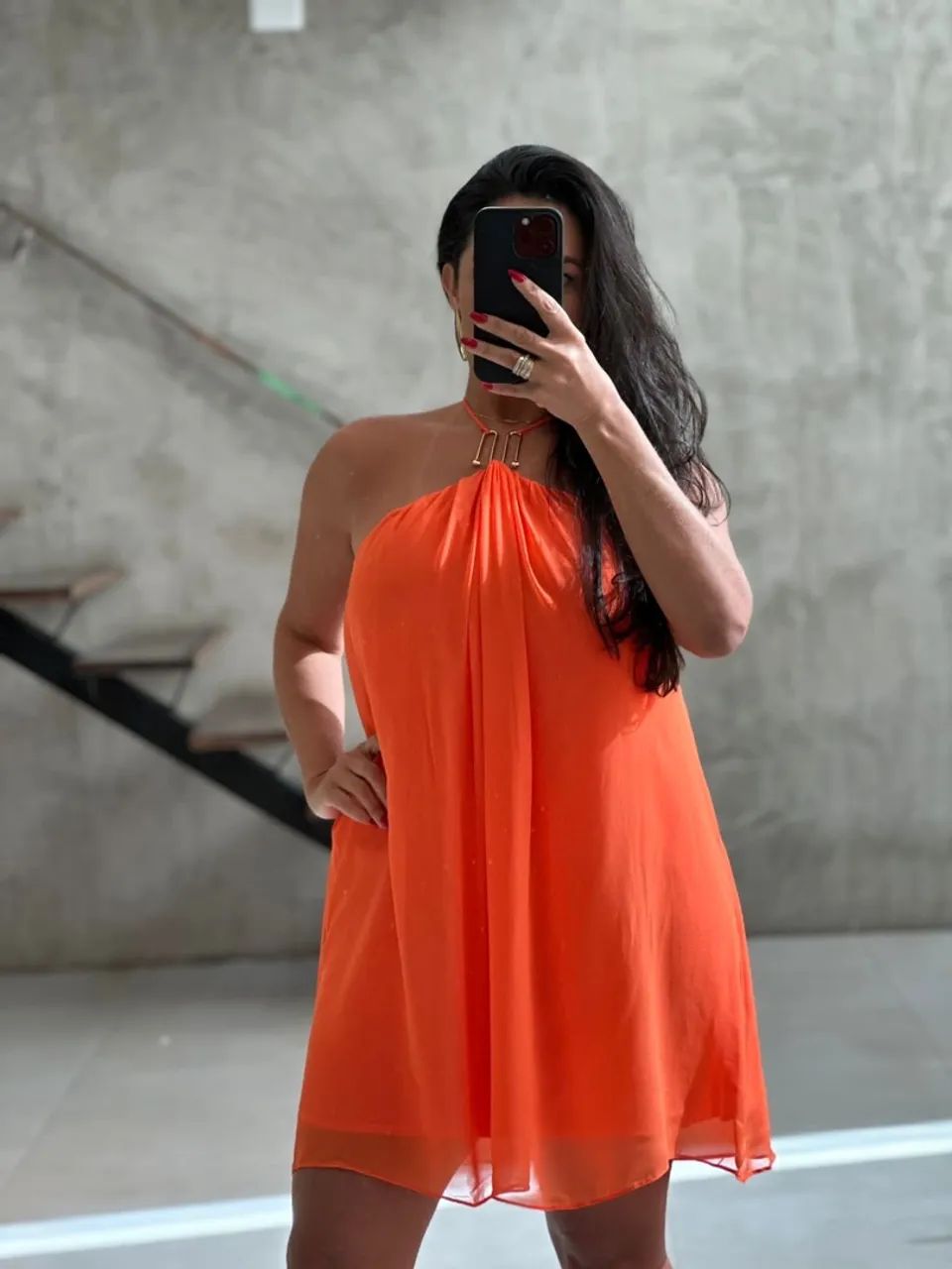 Vestido Laranja OPEN- TAM P  - Foto 4
