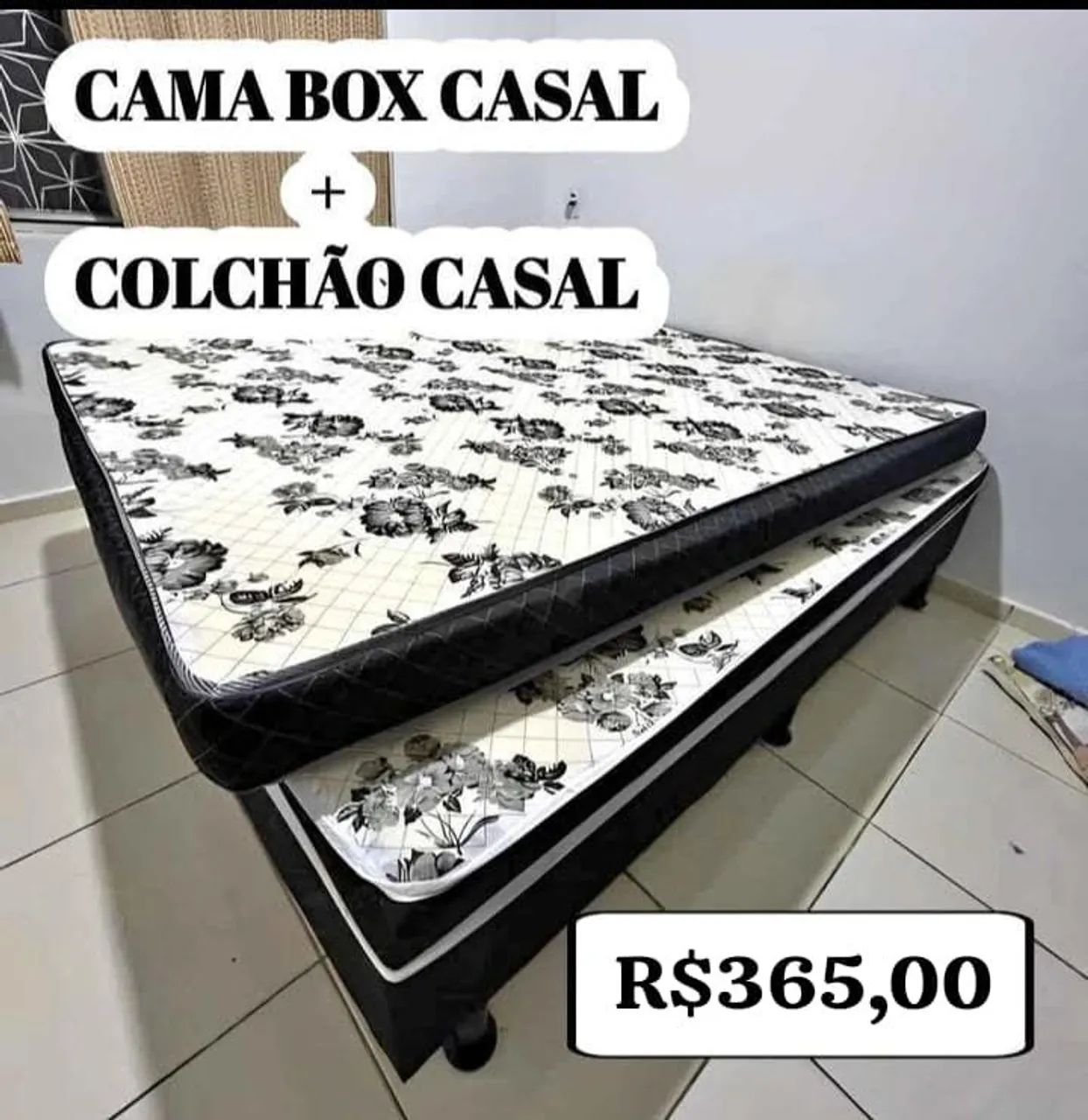 Cama Box Casal + Colchão Casal - R$365,00 - Foto 2