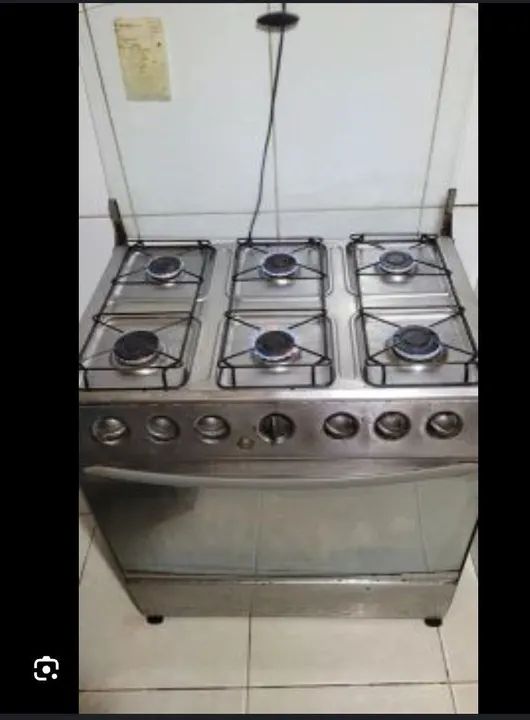 Fogão inox de 6 bocas automático Altas 