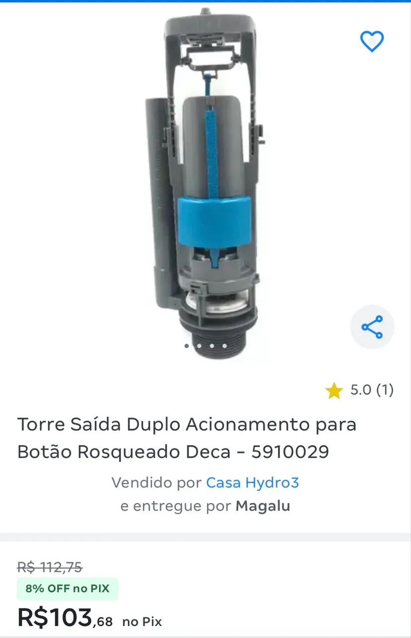 Torre Saída Duplo Acionamento para Botão Rosqueado Deca - Foto 3