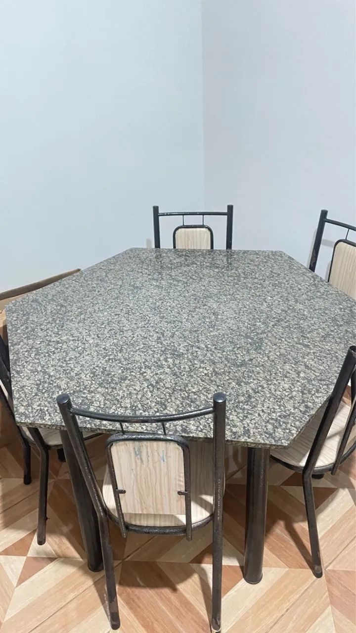 Mesa de mármore 6 cadeiras64296267698049122