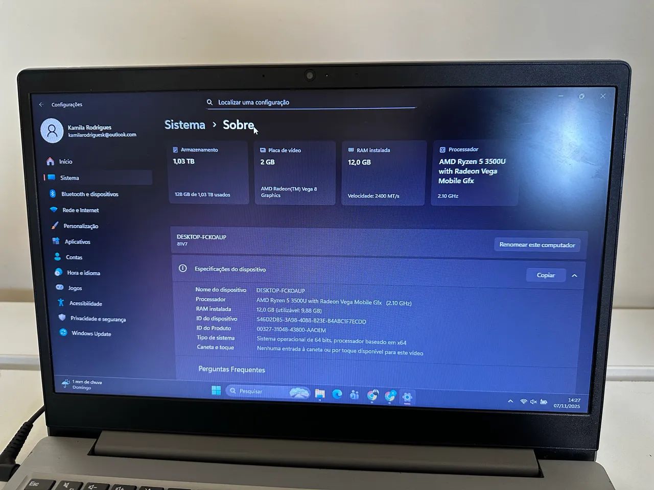 Notebook Lenovo Ideapad S145 - Ryzen 5 - Foto 2
