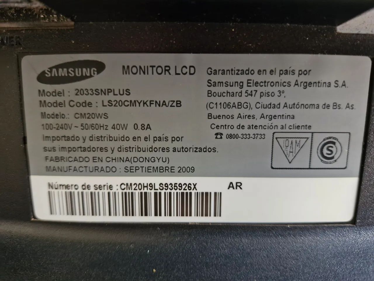 Monitor Samsung VGA 20' 60Hz 900p Bivolt + Cabo Displayport - Foto 3