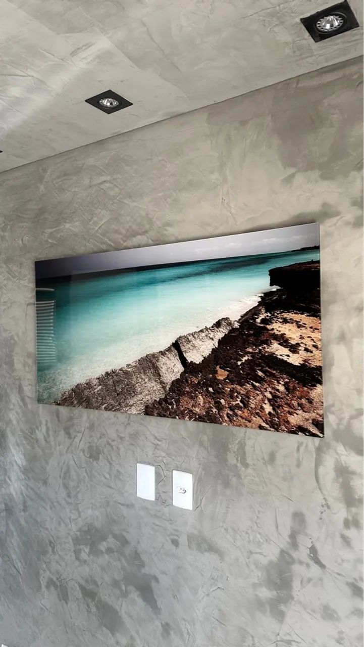 Quadro 80 x 120 - Rochas e mar do Caribe, Cuba 
