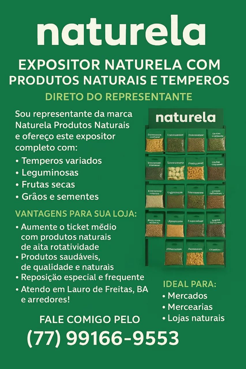 Expositor Naturela - Produtos Naturais e Temperos para sua Loja!