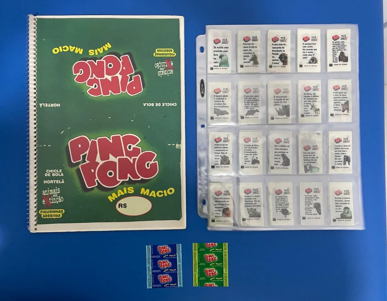 Álbum de Figurinhas Ping Pong - Animais e Tinção