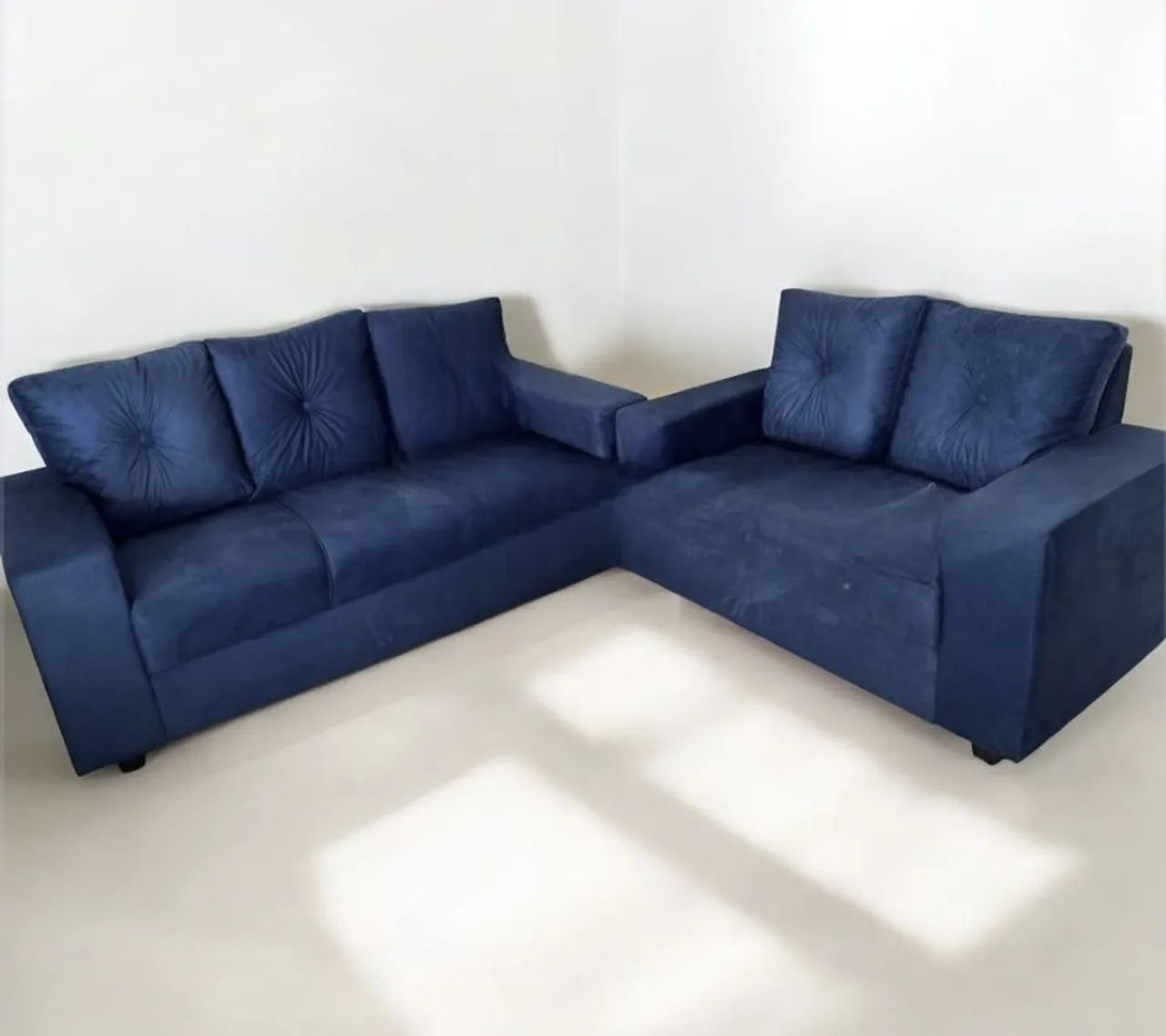 Sofá 2x3 lugares Azul - Novo
