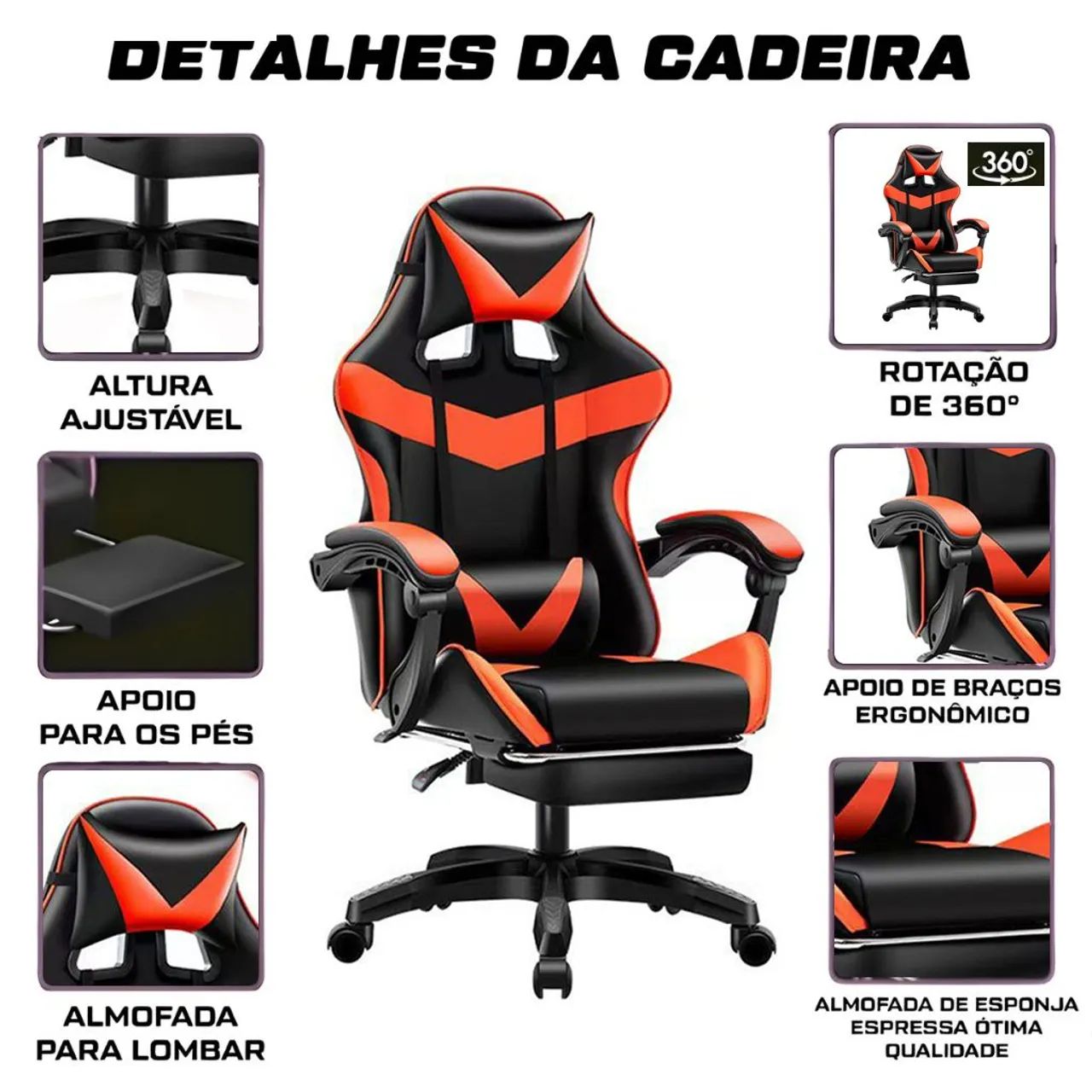 Cadeira Gamer Escritório Ergonômica Confortável  - Foto 2