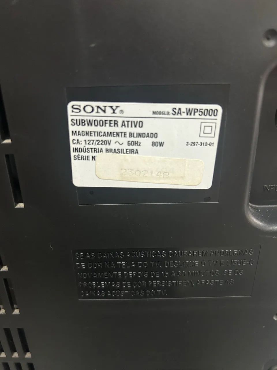 Subwoofer ativo Sony SA WP 5000 - Foto 5