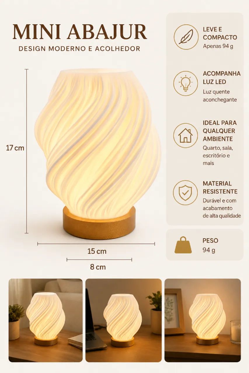 Mini Abajur de LED - Foto 2
