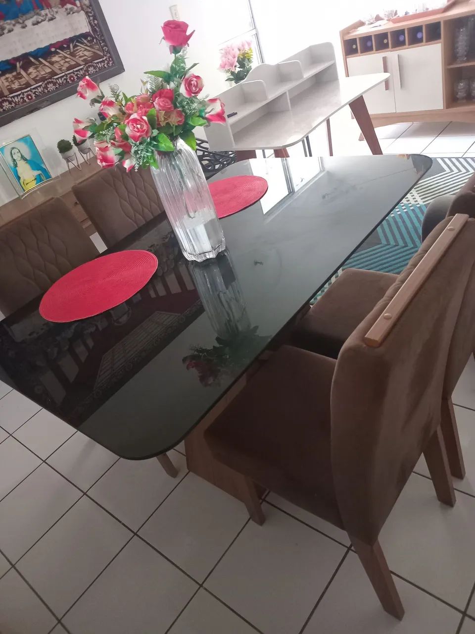 Vende-se mesa com vidro fumê  - Foto 4