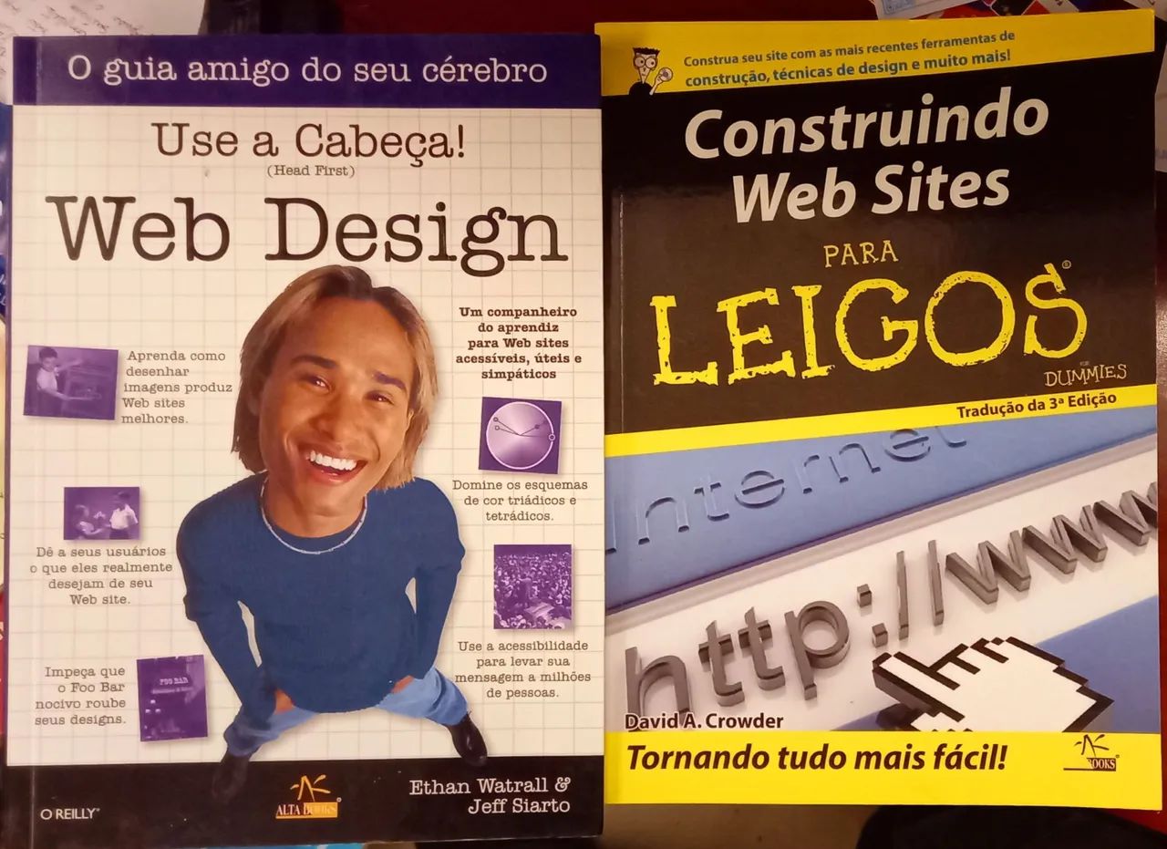 Lote com 2 Livros: WEB DESIGN; CONSTRUINDO WEB SITES.
