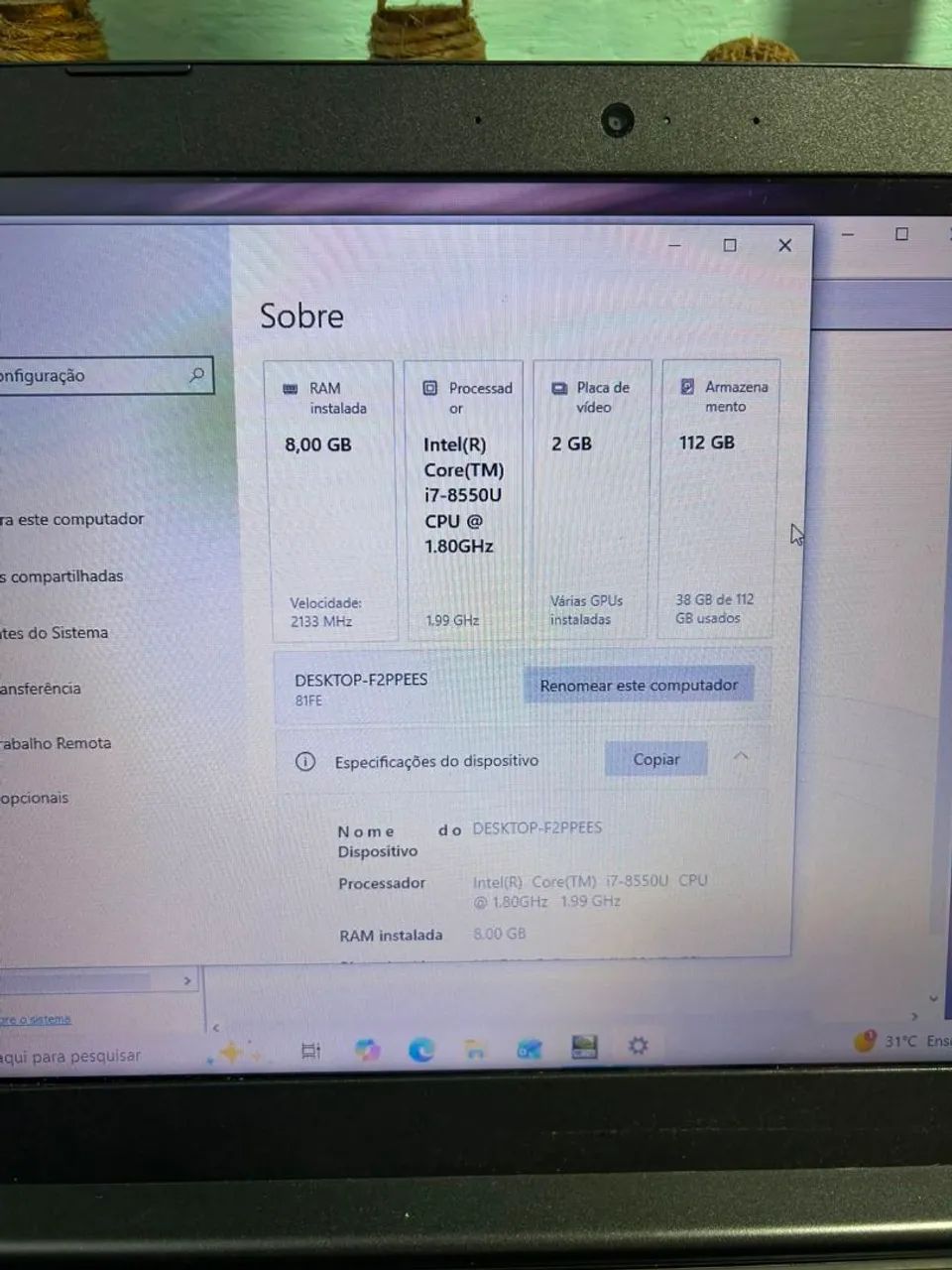 Notebook Lenovo Core I7 Funcionando muito bem.  - Foto 2