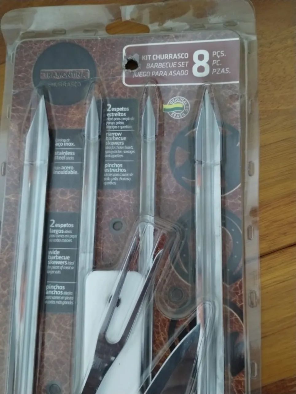 Kit Churrasco Aço Inox 8 Pçs Com Tábua - Tramontina - Foto 4