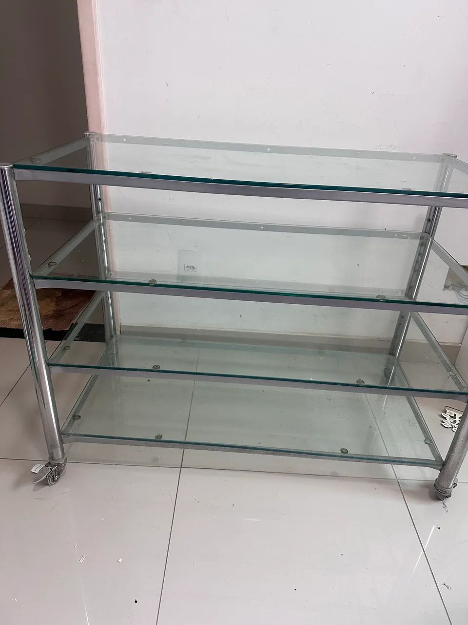 Rack em inox com prateleiras e tampão em blindex - Foto 2