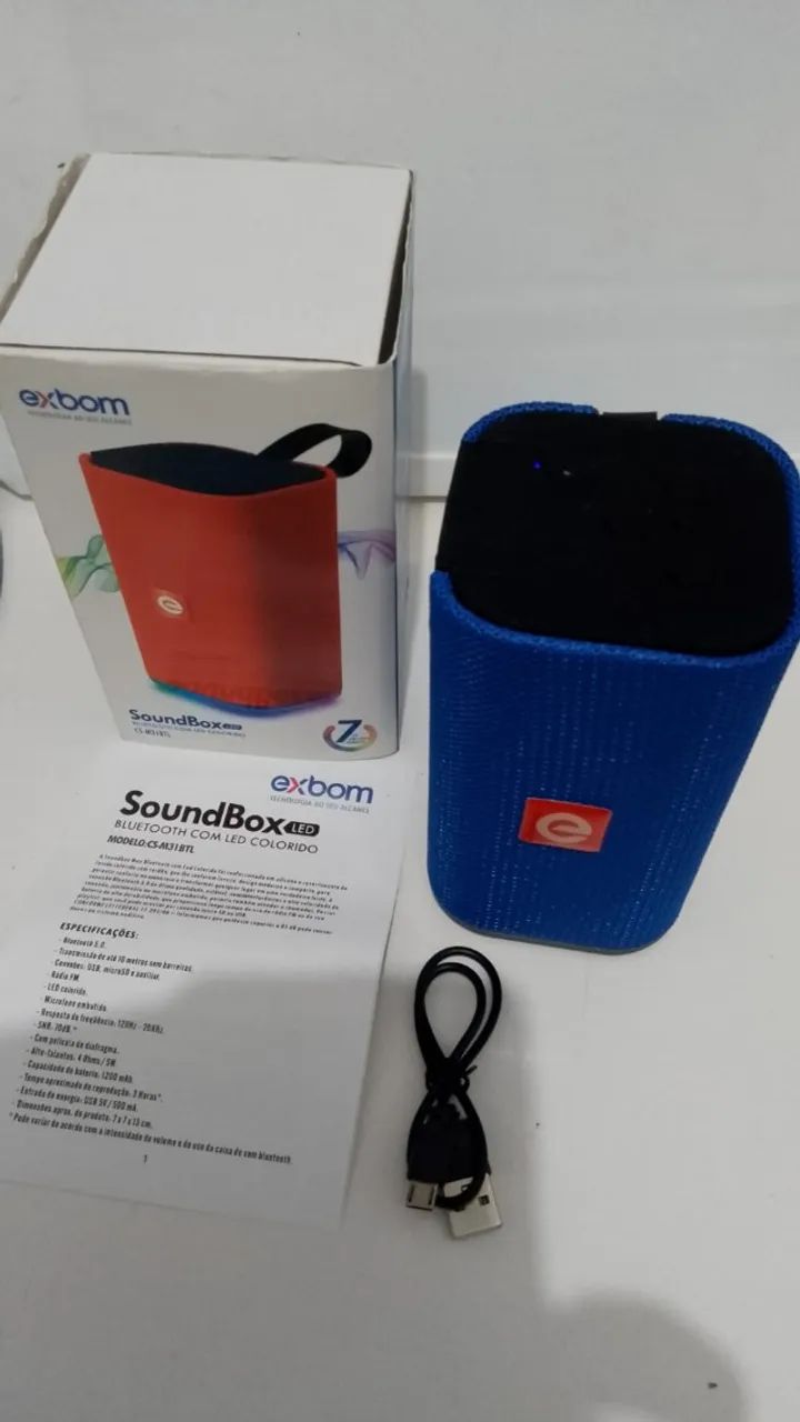 Caixa De Som Bluetooth Multimidia Cs-m33bt Azul Exbom - Foto 2