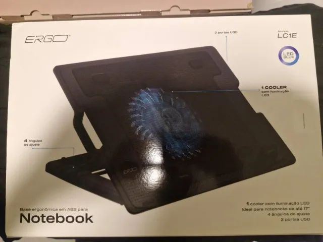 Suporte Notebook com cooler e led.