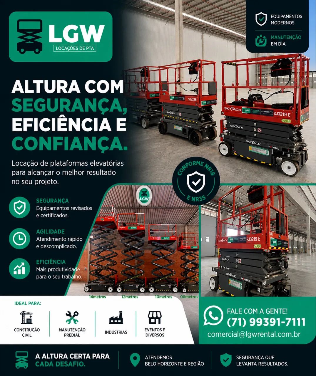 Aluguel de máquinas Lift PTA Plataformas Elevatórias  - Foto 3