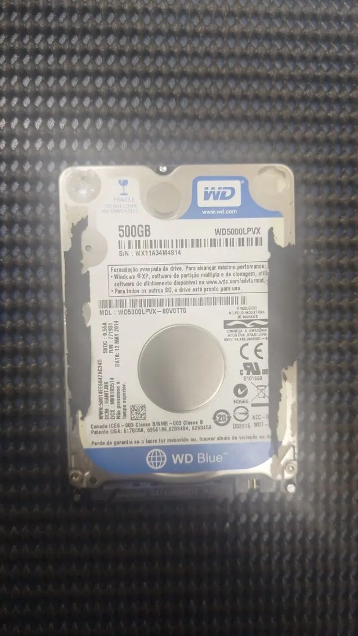 Hd notebook 500GB 2,5 Sata WD5000LPVX