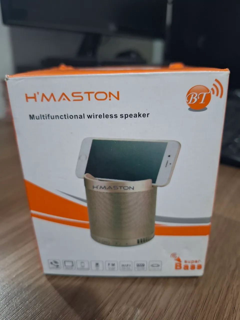 Caixa De Som Bluetooth Portátil H'Maston Q3 Com Suporte Para Celular - Semi Nova - Foto 2