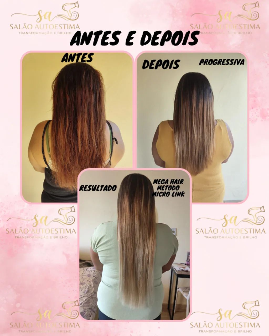 aplicação de mega hair, fita, micro link, queratina e costurado. - Foto 3