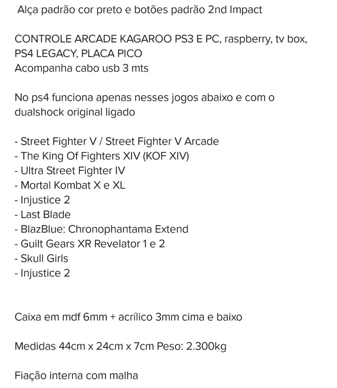 Controle arcade. Pc.ps3 e ps4. Com fundo acrílico . - Foto 3