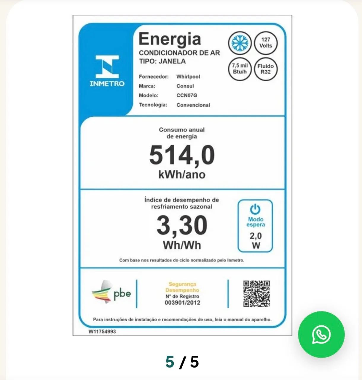 Ar condicionado janela Consul - Foto 4
