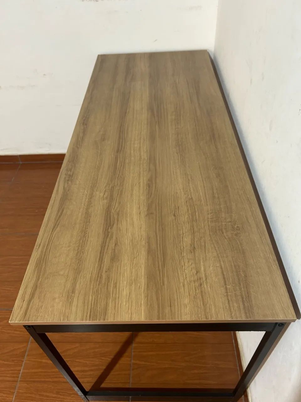 Mesa MDP e ferro 150x60 (Cor madeira e preta) - Foto 2