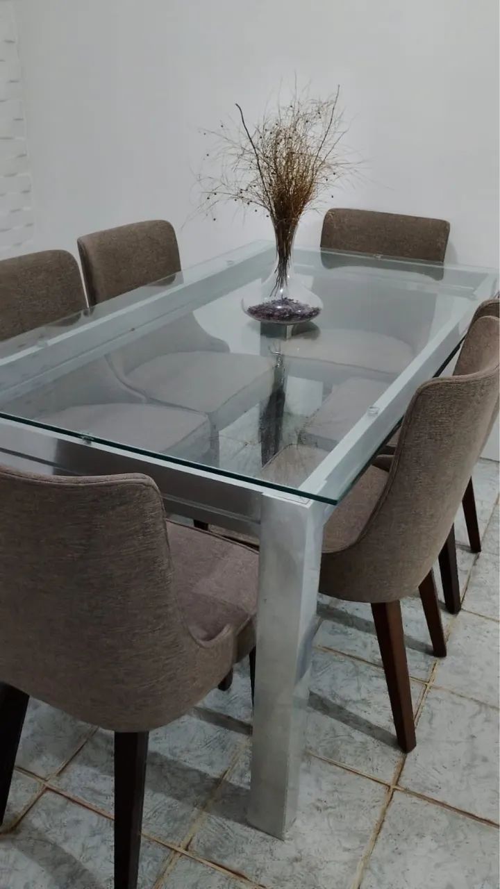 Mesa de jantar Vidro com 6 cadeiras  - Foto 3