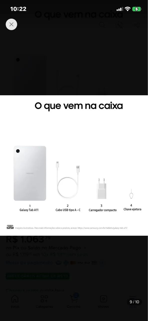 Tablet Tab A11 na caixa novo