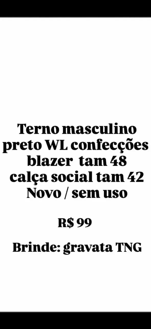 Terno masculino preto NOVO - Foto 3