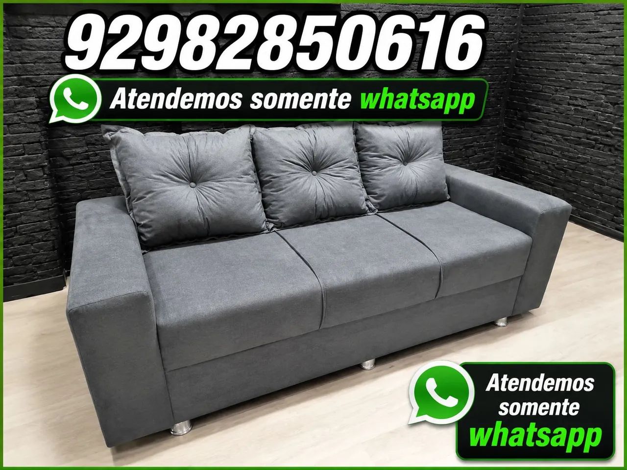 SOFÁ 3 LUGARES ALMOFADAS SOLTAS  - Foto 4