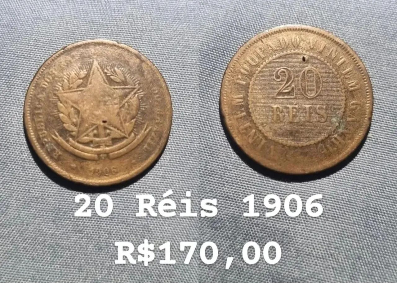 20 Réis 1906 - Moeda Antiga