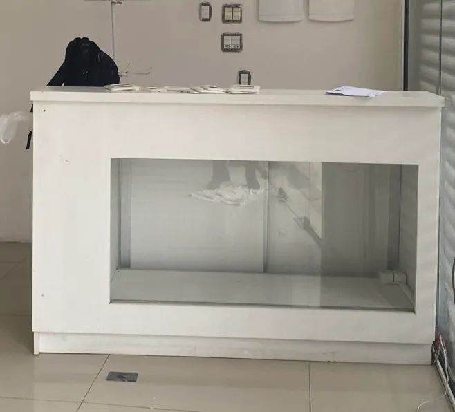 Balcao em MDF branco p Atendimento 