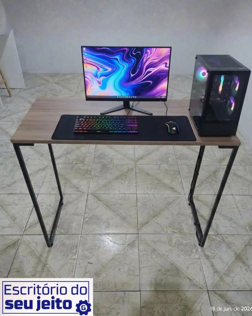 Mesa Multiuso NOVA Birô Estilo Industrial para Notebook Computador de Escritório Estudo - Foto 2