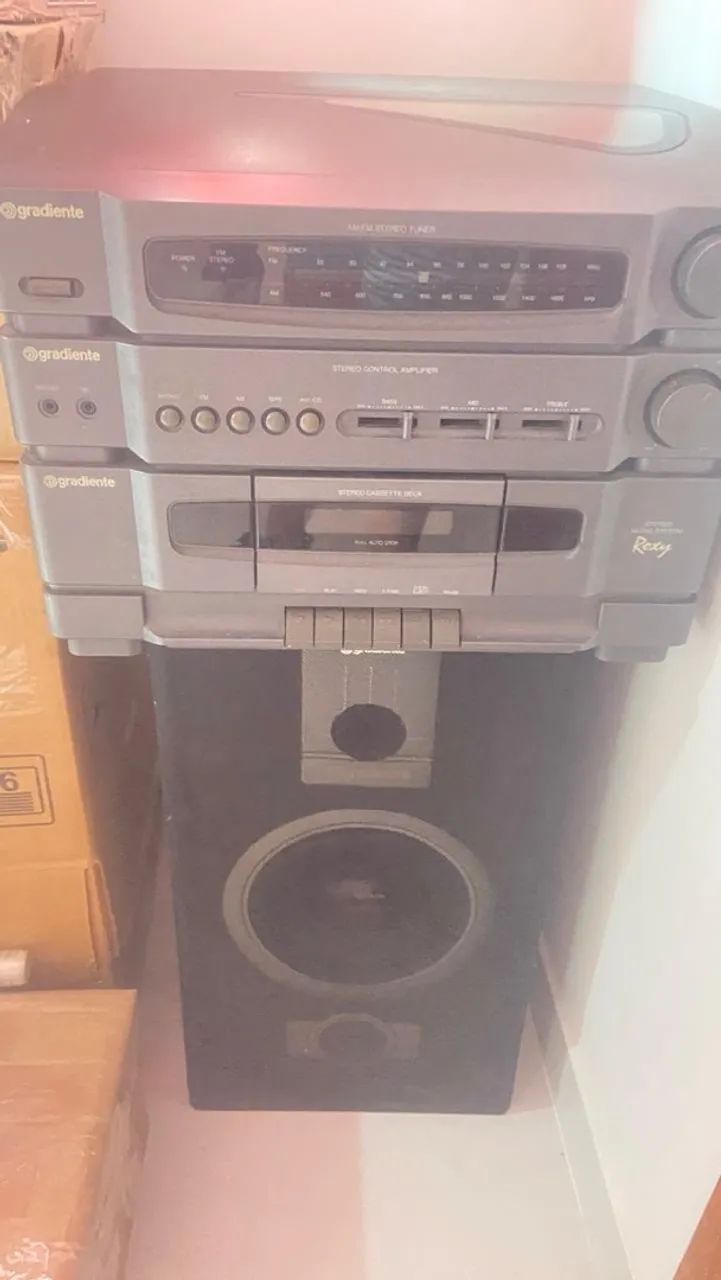 Toca discos e cassete 