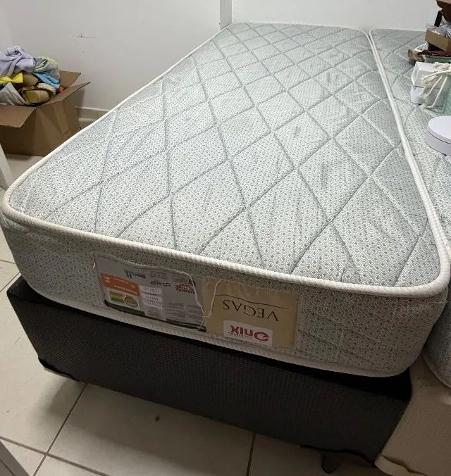 Cama box com auxiliar e colchão Vegas Onix 