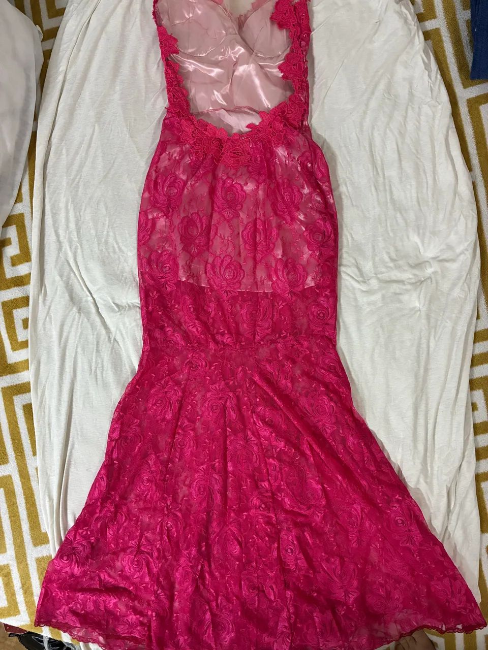 VESTIDO MADRINHA ROSA CHICLE RENDA - Foto 5