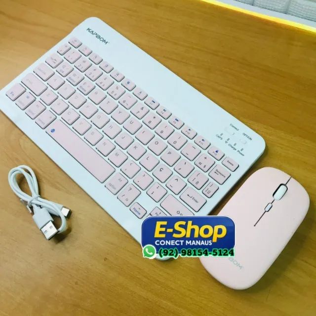 Teclado Com Mouse Bluetooth Sem Fio - Entrega Grátis - Foto 2