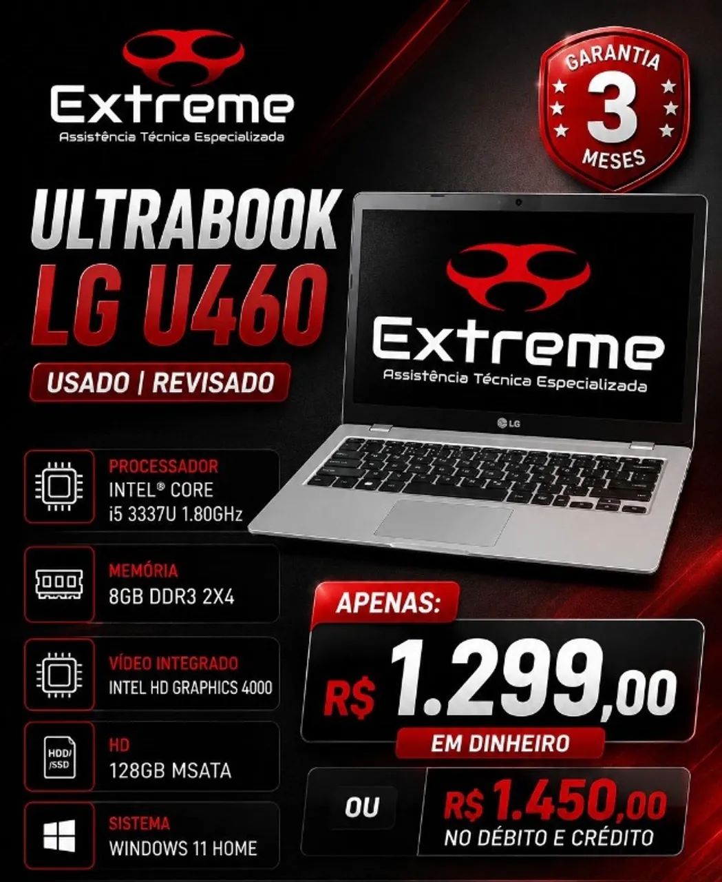 Ultrabook LG U460 Revisado e com Garantia 