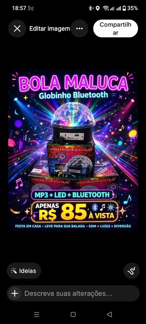 Globinho jogo de luz 