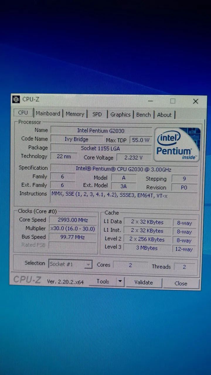 PROCESSADOR PENTIUM G2030 SOCKET1155 3.0GHZ