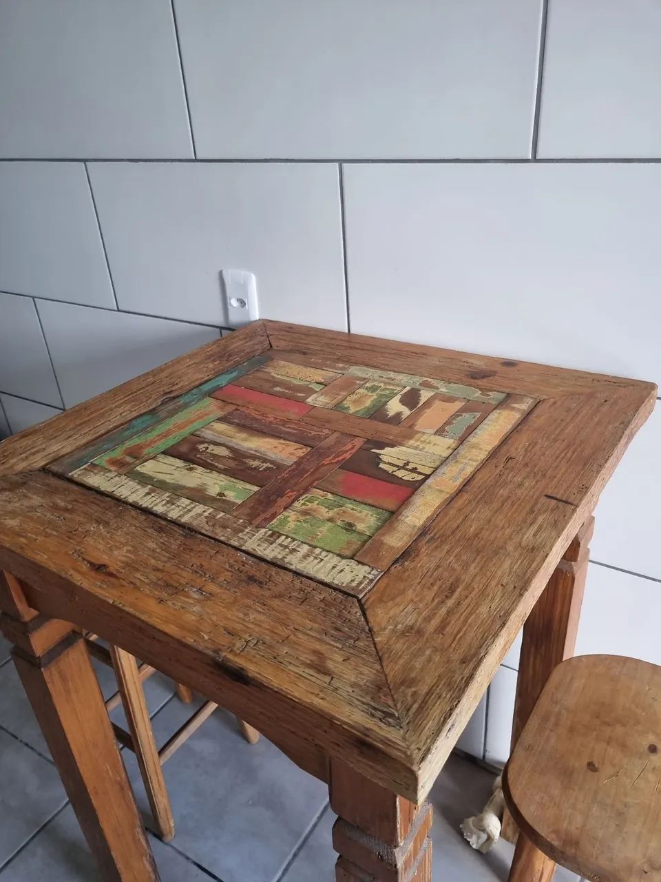 Mesa rústica madeira demolição 