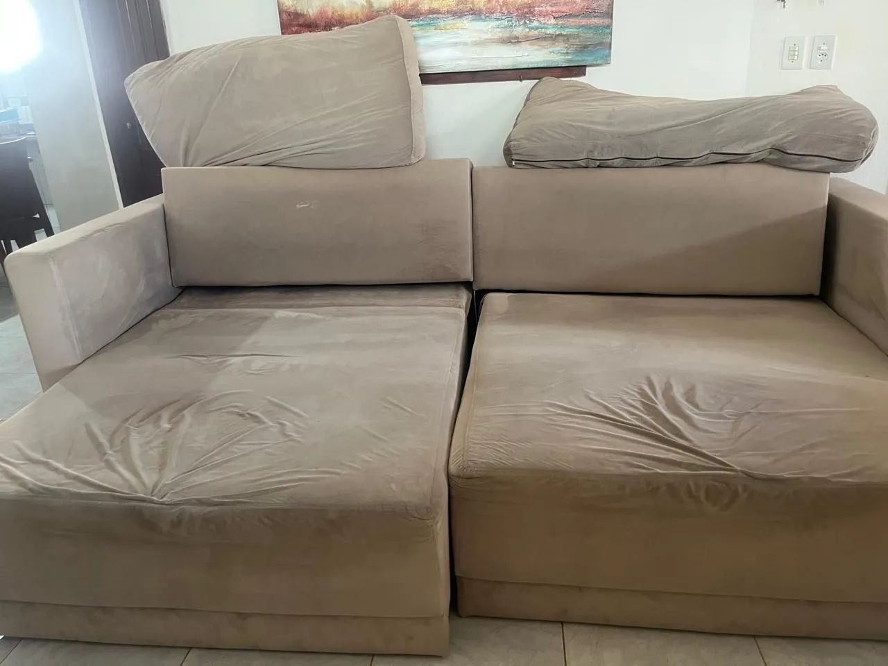 Sofa de tecido retrátio, 1,60m