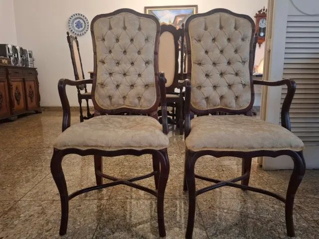 Cadeira Vintage Colonial Luis XV de Jacarandá - Par de 2 cadeiras - Foto 2